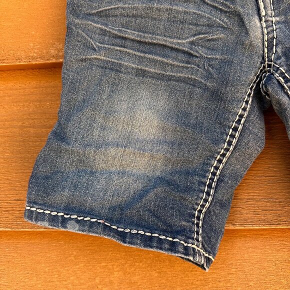 Girls Cherokee Denim Shorts L 10/12 With Rhinestone Back Pockets Adjustable Wais - Picture 7 of 13